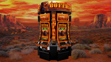 Buffalo Link Slot Machine Image with Buffalo Background